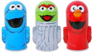 Sesame Street Surprise Cans with Elmo, Cookie Monster, and Oscar the Grouch!
