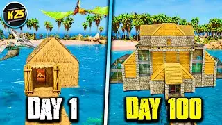 I Survived 100 Days in Hardcore Ark The island, Ark Survival Ascended😮