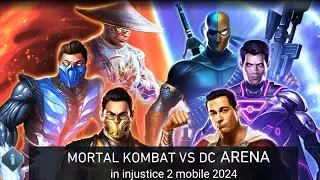 Arena Mode | injustice 2 mobile vs Mortal Kombat 1 X | Scorpion Peacemaker hawkman ORM Hush in arena
