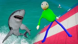 GTA 5 Water Fails | Ragdolls Baldi's Basics vs SHARK vol.5 (Euphoria physics)