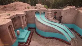 My Summer Holiday 165 Days Building 1M Dollars Water Slide Park into Underground Swimming Pool House