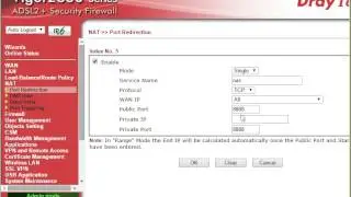 How to setup port forwarding / redirection with Draytec Vigor 2830 router.
