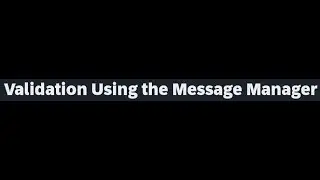Validation Using the Message Manager (validation of bonded types)