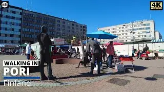 Walking in Pori Finland - Summer Morning Walk in the City Center (Aug 2021)