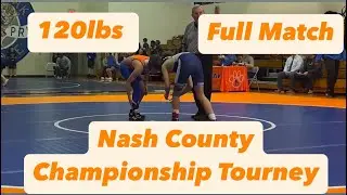Nash County Championship 120lb finals.  Red Oak Middle vs Rocky Mount Middle.  Full match