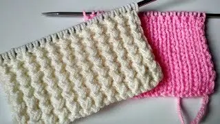 Elastic band 1x1 with knitting needles. Twisted loops and the classic way