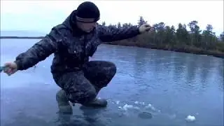 Первый лёд, первый выезд и первый улов.