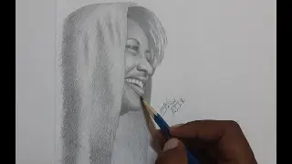 Portrait drawing of Betty G ቤቲ ጂ part 2 of 3 / how to draw portrait / የኢትዮጵያ ስነ-ጥበብ