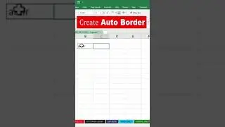 How to Create Auto Border in excel sheet | shorts |short 