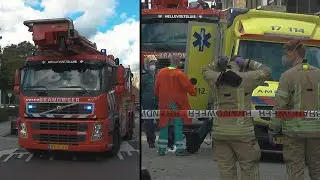 Brandweer assisteert Ambulancedienst met afhijsing in Brielle