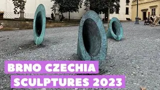 [4K] 🇨🇿 #Brno, Czech Republic | Špilberk Castle 🏰 | City Center ⛪ | Weird Sculptures 🗿 | August 2023