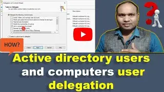 Active directory users and computers user delegation  |  Domain server group delegation ?