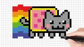 Cara menggambar Nyan Cat | Easy Pixel Art