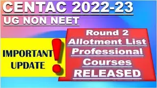 ROUND 2 ALLOTMENT ORDER RELEASED | ROUND 2 ALLOTMENT LIST & ORDER RELEASED |UG NON NEET BIO COURSES