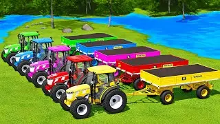 HARVESTING CANOLA, LOAD & TRANSPORT WITH MASSEY FERGUSON TRACTORS & HARVESTERS - FS22