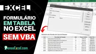 Formulário em Tabela no Excel sem VBA