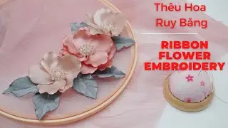 DIY Flower Embroidery I Thêu Hoa Lên Áo I Thêu Hoa Áo Dài I Ribbon Flower I NhanDo Handmade
