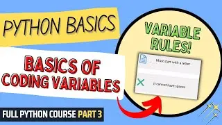 Basics of Coding Variables | Python Course for Beginners & Students | Full Python Course Part 3