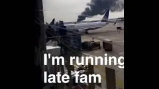 #SCARY American Airlines catches fire at Chicago O'Hare Airport flight #AA383