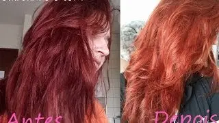 Cabelo Vermelho - Processo Clareando o Tom