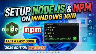 Setup Node JS & NPM on Windows 10/11 (Fast & Easy Method)