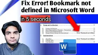 How to fix error bookmark not defined in Microsoft Word in laptop or computer