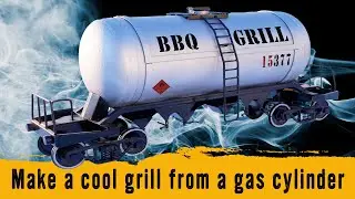 Сделал крутой мангал из газового баллона + чертеж /Make a cool grill from a gas cylinder
