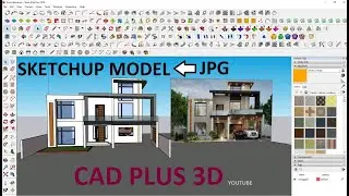 COMPLETE SKETCHUP MODEL USING JPG #CAD PLUS 3D# FRONT ELEVATION