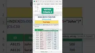 Use index match with dual criteria to find value 