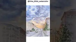 🌇 How to Paint a Realistic Cityscape at Sunset in Watercolors using ArtistAssistApp