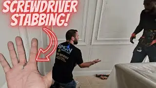 Stabbed in my hand with screwdriver 🪛  plus we put outlet an in the wrong location! 🤦‍♂️