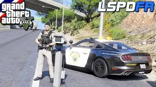 GTA V - LSPDFR มาเป็นตำรวจในเกม GTA V ตำรวจทางหลวง ตรวจจับรถใช้ความเร็วบนทางด่วน 