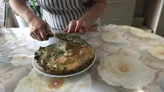 Заливной пирог с щавелем На сметане