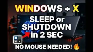 Windows + X Secret Shortcut: Sleep or Shutdown Laptop in 2 Seconds (No Mouse Needed!) Easy