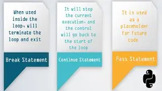 How to use Break Continue Pass Statements in Python | Is pass the same as continue in Python?