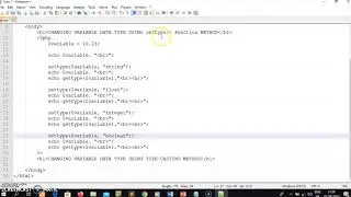 PHP Lecture 7:CHANGING VARIABLE DATA TYPE USING TYPE-CASTING METHOD OR SETTYPE() FUNCTION IN PHP