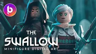 The White Wolf and the Swallow | Minifigure Digital Art