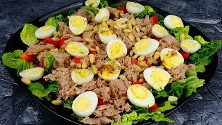 Салат с ТУНЦОМ консервированным БЕЗ МАЙОНЕЗА