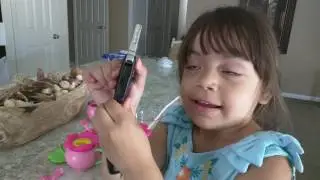 Daughter playing with my VW keys