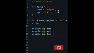 How set default value in object destructing in javascript 
