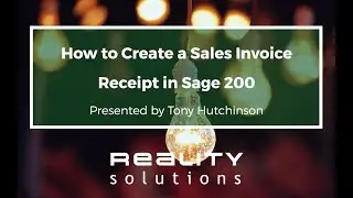 How to Create a Sales Invoice Receipt in Sage 200