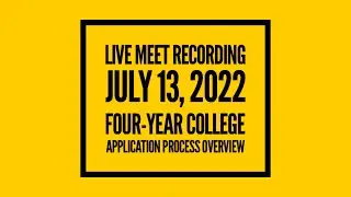 4-year College Application Process Overview