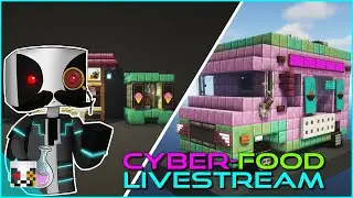 Designing Cyberpunk Food Stalls - Minecraft Livestream