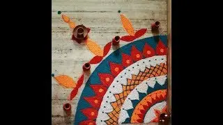 Corner Floor Art Design Ideas for this Festive Border Floor #Rangoli