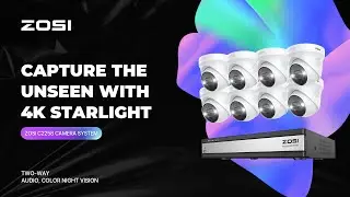 ZOSI C2258-K 4K PoE Security Camera System with Two-Way Audio, Color Night Vision