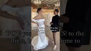 The fitting room moment where reality sets in—this is YOUR dress! The one you’ll walk down the aisle