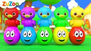 Cinco Patinhos 🦆🎶 (Canção das Cores) | Músicas Infantis | ZuZoo em Português – Canções Infantis