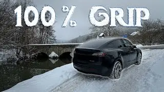 Tesla all-wheel drive snow