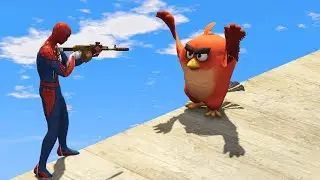 GTA 5 Water Ragdolls Spiderman vs Angry Birds Jumps/Fails (Euphoria Physics Funny Moments)