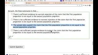Two Sample Hypothesis Test for Independent Proportions using Stapplet